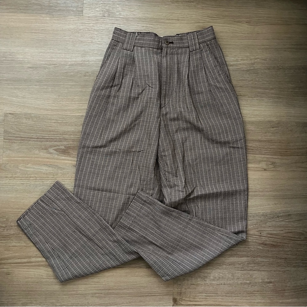 Vintage Lee David High Waisted Houndstooth Trousers Pockets